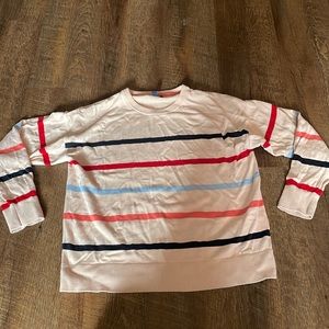 Nautica Lightweight sweater pink with multicolored stripes size small